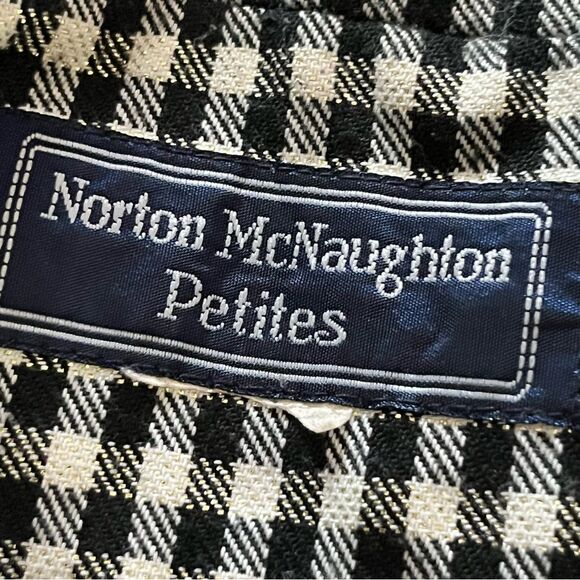 Retro Black White Checkered Blazer Metallic Gold Size Medium - Picture 7 of 7